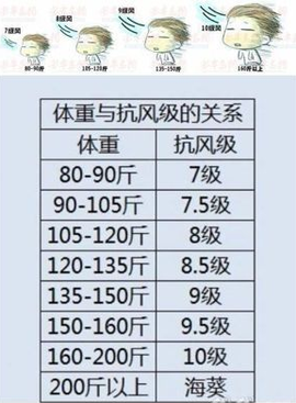 体重抗风指数表