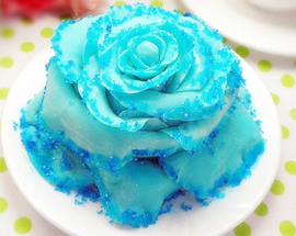蓝色妖姬翻糖蛋糕