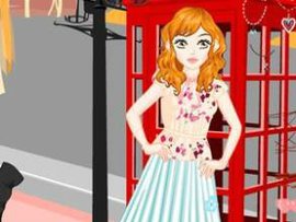 大眼电话亭美女