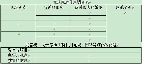 家庭成员信息调查表_360问答