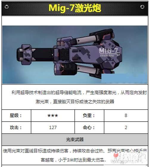 崩坏3mig-7激光炮怎么样 武器技能属性解析1