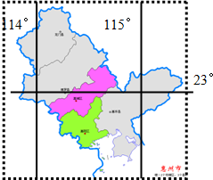 分析惠州地图,完成47-50题.惠州容易受何种天