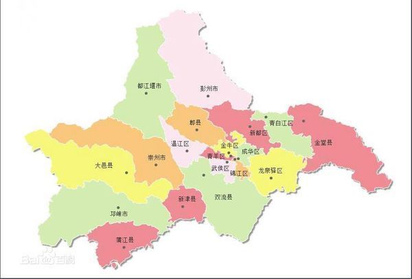 四川省成都市有多少个县地图_360问答
